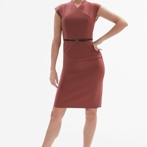 The Elecia Dress—Stretch Twill - Brick Red